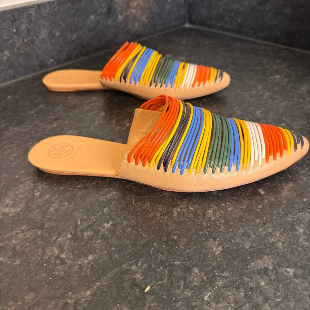Tory Burch Sienna Striped Mules
